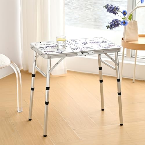 Yriuat Folding Camping Table 2ft Portable Picnic Table, Misty Lilac - Image 2