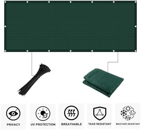 COOLBOYS Customized 3'x20' Dark Green Balcony Privacy Screen Fence Cover - Image 2