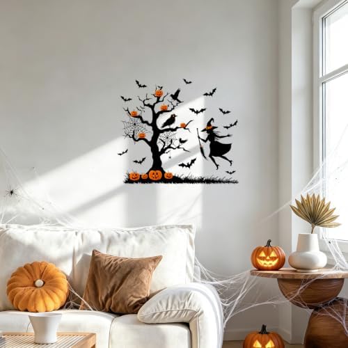 Witch Wall Decals Peel and Stick Halloween Wall Stickers, Spooky Witch Removable Vinyl Wall Decor, Magic Theme Wall Art for Bedroom Party Home Decoration - Image 5