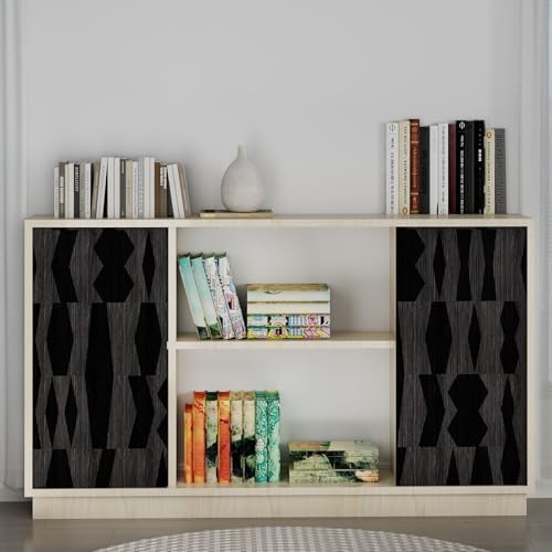 Timeet Peel and Stick Wallpaper Black Wallpaper Modern Black Contact Paper Self-Adhesive Geometric Removable Wall Paper for Living Room Bedroom Wall Decor Vinyl 17.7 "x 80" - Image 6