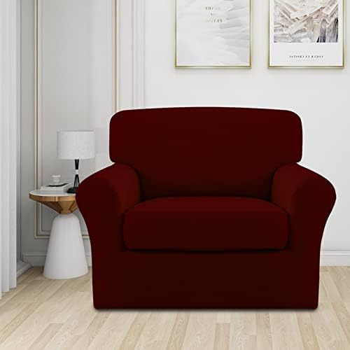 Easy-Going 2 Pieces Stretch Sofa Slipcover for Armchair Washable - Image 2