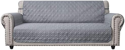 Ameritex Couch Sofa Slipcover 100% Waterproof Nonslip Quilted Furniture Protector Slipcover for Dogs, Children, Pets Sofa Slipcover Machine Washable (Light Grey, 78") by Ameritex