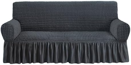 NICEEC Sofa Cover Dark Gray Couch Cover Stretch Sofa Slipcovers with Skirt by NICEEC