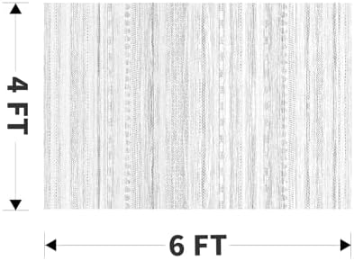 4x6 Area Rugs for Living Room Machine Washable Rug Distressed Indoor Carpet Neutral Moroccan Boho Rug Ultra Soft Area Rug for Bedroom Dining Room Playroom Office, Grey - Image 2
