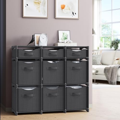 Cube Storage Organizer with Storage Bins Included - The Perfect Closet Organizers and Storage Solution. Includes 9 Storage Cubes, Great For Toy Storage, Closet Storage, Clothes Storage (Dark Grey) - Image 6