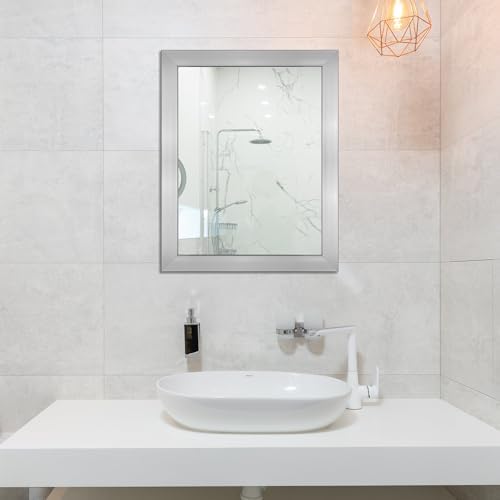 Ruomeng Wall Mirror Rectangle Decorative Mirror 12x16 Inch, Nickel - Image 3
