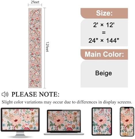 DUKINO 2x12 Washable Runner Rug, Non Slip Long Kitchen Runner Rug, Beige - Image 2