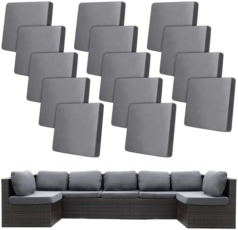 14 Pcs Outdoor Cushion Covers, Patio Sofa Cushion Covers Replacement by BIETYONE