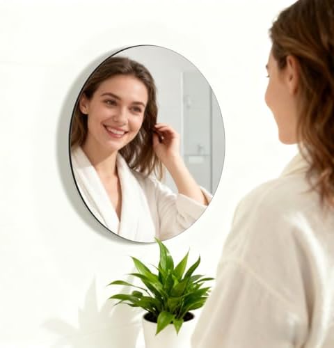 Oval Mirror, 16 x12in Acrylic Oval Bathroom Mirrors for Over Sink, Kids Safe Lightweight Unbreakable Frameless Wall-Mounted Mirrors Stickers for Makeup Home Workout Gym Hallway Dorm (2, 16×12inch) - Image 6