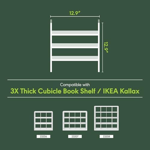 Furinno Cubicle 3-Shelf Cube Insert, 3-Tier Cube Organizer, Dark Oak - Image 4