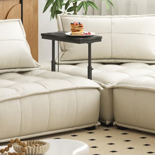 TUTOTAK End Table with Charging Station, Side Table, Tall Couch Table - Image 4