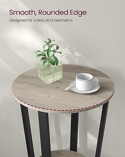VASAGLE Round Side End Table, 2-Tier Accent Nightstand with Storage Shelf - Image 5