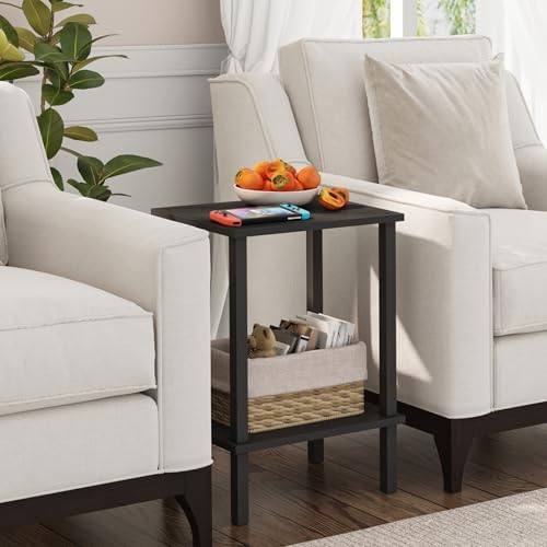 TUTOTAK End Table, Set of 2, Side Table, Nightstand, 2-Tier Storage Shelf - Image 4