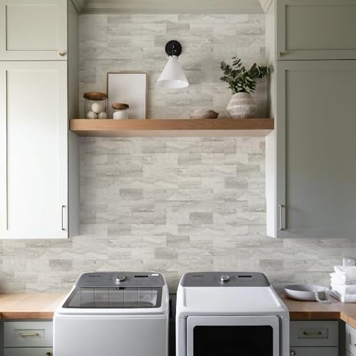Vamos Tile 4-Piece Beige Mixed Grey Peel and Stick Backsplash Seamless Tile - Image 6