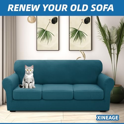 XINEAGE 3-Piece Stretch X-Large Sofa Cover, Washable Couch Covers for Dog - Image 4