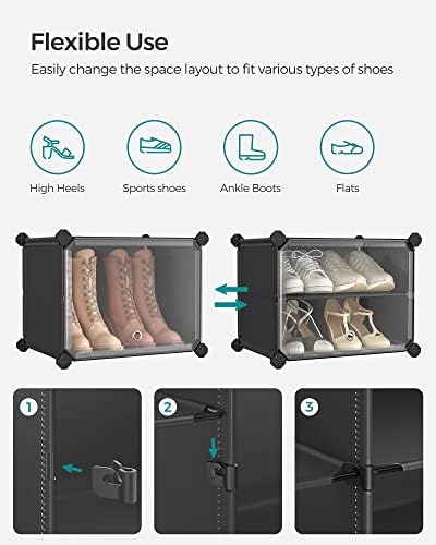 SONGMICS Shoe Rack, 6-Tier with Doors, 24-Pair Storage Cabinet - Image 6