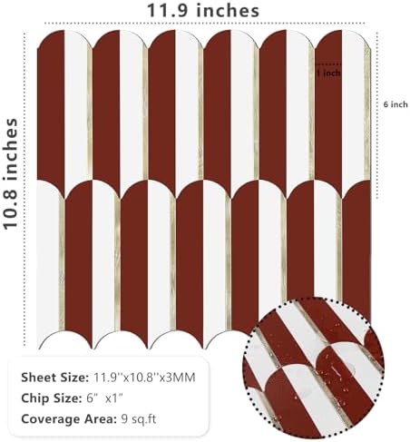 Vamos Tile Peel and Stick Backsplash Seamless Tile,Fish Scale,Matt,10-Sheet - Image 2