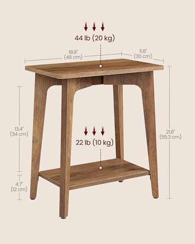 VASAGLE Side Table, 2-Tier Small Rectangular End Table, Nightstand - Image 3