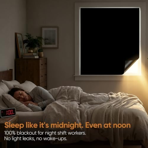 SUNBABY Blackout Window Film, 100% Light Blocking Static Cling, 29.5"x78.7" - Image 3