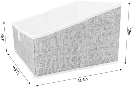 3 Packs Closet Storage Bins - Trapezoid Large Storage Box - Foldable Fabric Baskets for Organizing Clothes - Baby Toiletry, Toys, Towel, DVD, Book (1# Grey, 11.6 x 11.6 x 7.9 inches) - Image 2