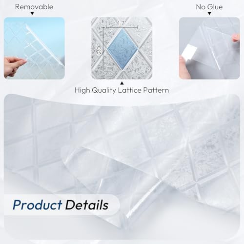 rabbitgoo Window Privacy Film Decorative Stained Glass Cling 23.6" x 157.4" - Image 6