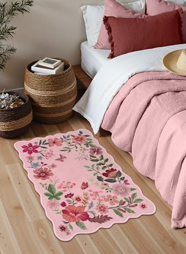 Lahome Floral Washable Entryway Rug, 2X3 Soft Kitchen Rugs Non-Slip - Image 3