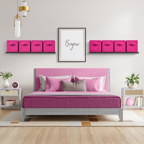 Sorbus Fabric Storage Cubes, 8 Pack, with Handles (11 Inch, Pink) - Image 3