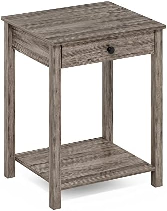 Furinno Classic Side Table with Drawer, 1 Pack, Rustic Oak - Image 6