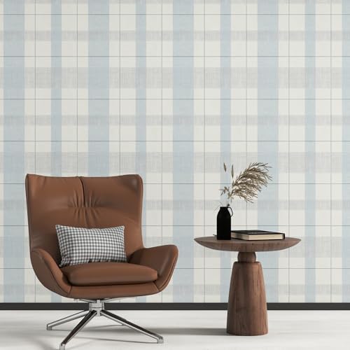 Timeet Modern Peel and Stick Wallpaper Wallpaper Blue Gray Boho Contact Paper Waterproof Self Adhesive Removable Textured Wall Paper for Bedroom Bathroom Cabinets Wall Decor Vinyl 17.3" x 200" - Image 7