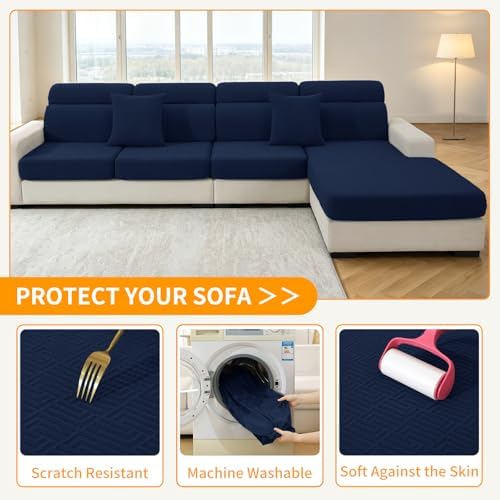 XINEAGE 4 Piece Stretch Couch Cushion Covers Individual Sofa Slipcovers - Image 6