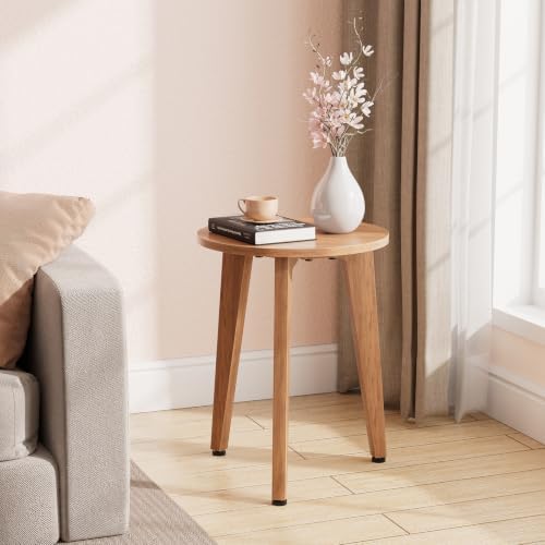 Simple Trending Side Table, Round End Table with Tapered Legs - Image 2
