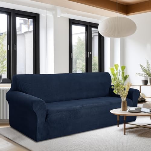 U-NICE HOME Oversized Stretch Couch Cover Slipcover, Navy - Image 2