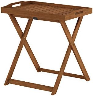 Furinno TIOMAN Outdoor Patio Tray Table, Natural - Image 5