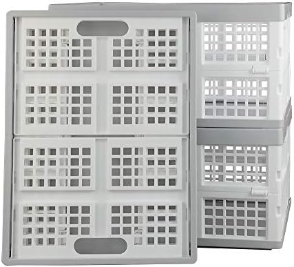 Vababa 28 L Plastic Collapsible Storage Bins, Set of 3 - Image 7