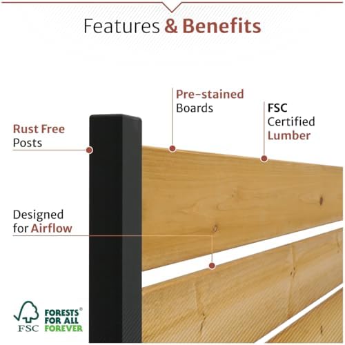 Enclo Concord Privacy Screen, Cedar Wood DIY No Dig Kit - Image 3