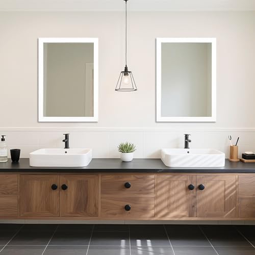 Bathroom Mirror for Over Sink 36x24 Inch Rectangular Wall Mirror, White - Image 3