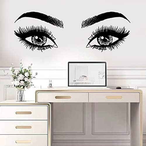 Inspirational Wall Sticker Pretty Eyelashes Eyes Wall Decals Motivational Word Letter Decal Wall Art Quote She Remembered Who She Was and The Game Changed Wall Stickers for Women Girls Bedroom Living - Image 4