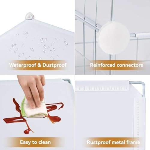 Closet Organizer, Organizers and Storage,Cabinet Metal Shelf Rack Storage Shelves Bookshelf,Toy Organizers and Storage Bins (6-Cube, White) - Image 5