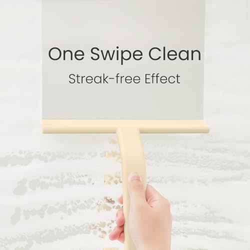 dancemoon JustHang Shower Squeegee with Built-in Hook, 10'' Sand Beige - Image 3