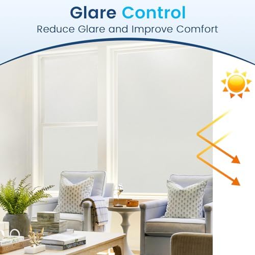 DOWELL Frosted Glass Window Privacy Film, Privacy Window Covering White - Image 3