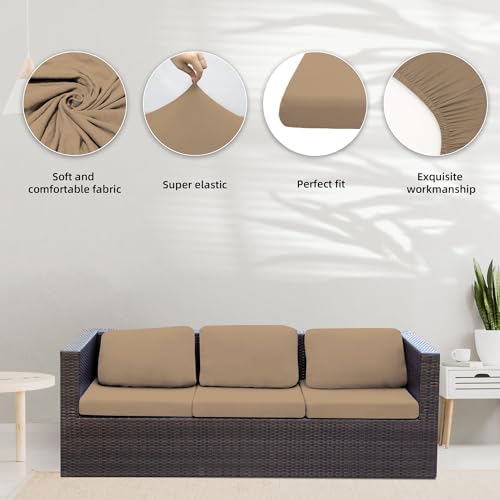 8 Pcs Outdoor Cushion Covers, Patio Sofa Cushion Covers Replacement - Image 4