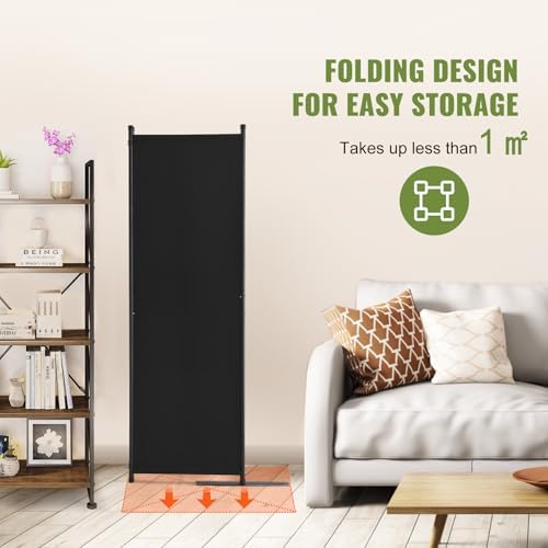 VEVOR Room Divider, 4 Panel Room Dividers and Folding Privacy Screens, Fabric Partition Room Dividers for Office, Bedroom, Dining Room, Study, Freestanding, Black - Image 5