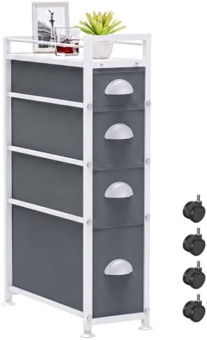 LASZOLA Narrow Cabinet Slim Storage Cart for Bathroom Small Space, Gray by LASZOLA