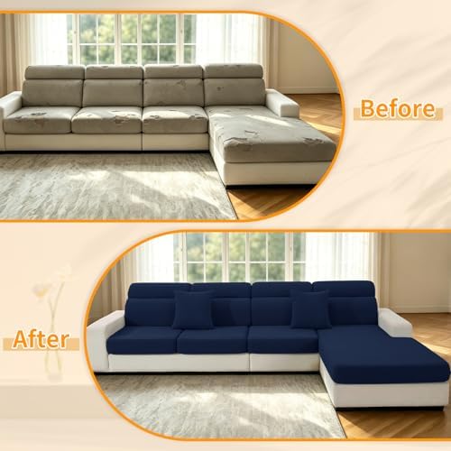 XINEAGE 4 Piece Stretch Couch Cushion Covers Individual Sofa Slipcovers - Image 7