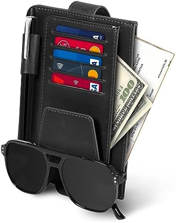 Londo Leather Car Visor Organizer – Stylish & Functional Storage for Sunglasses, Cards, and Essentials by Londo