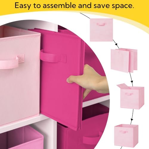 Cupic Cupid 10-Pack 11x11 Storage Cubes, Cube Organizer Bins, Pink Gradient - Image 4