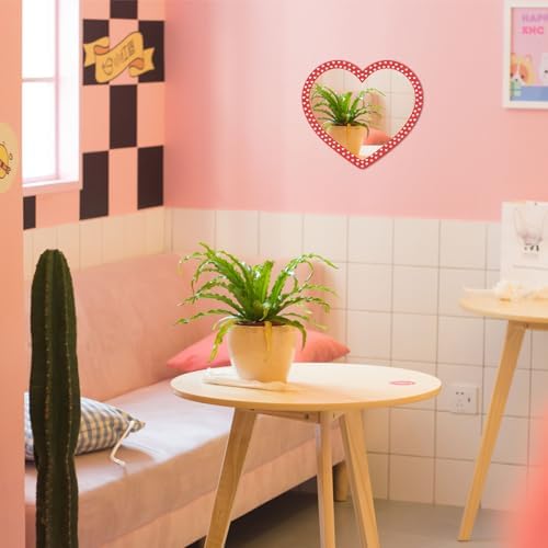 9.44 x 8.46 inch Heart Shaped Acrylic Mirror Tile for Wall - Image 6
