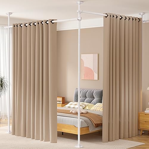 SUNALLY Room Divider for Separation 28-114in(W) Privacy Wall Divider, White by SUNALLY