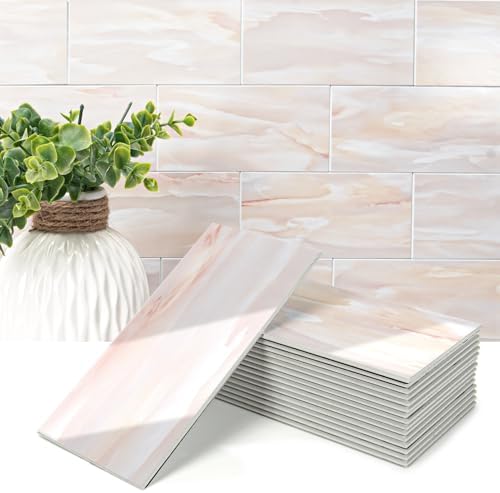 Art3d 102-Pack Peel and Stick Backsplash on Subway Tile, Yellow Jasper by Art3d