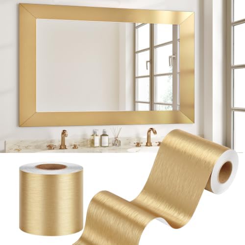 WESTICK Metallic Gold Wallpaper Border Peel and Stick Mirror Border Tape by WESTICK